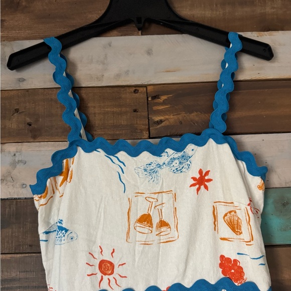 CeCe Women’s Dress with Blue and Orange Floral Pattern - Picture 3 of 6